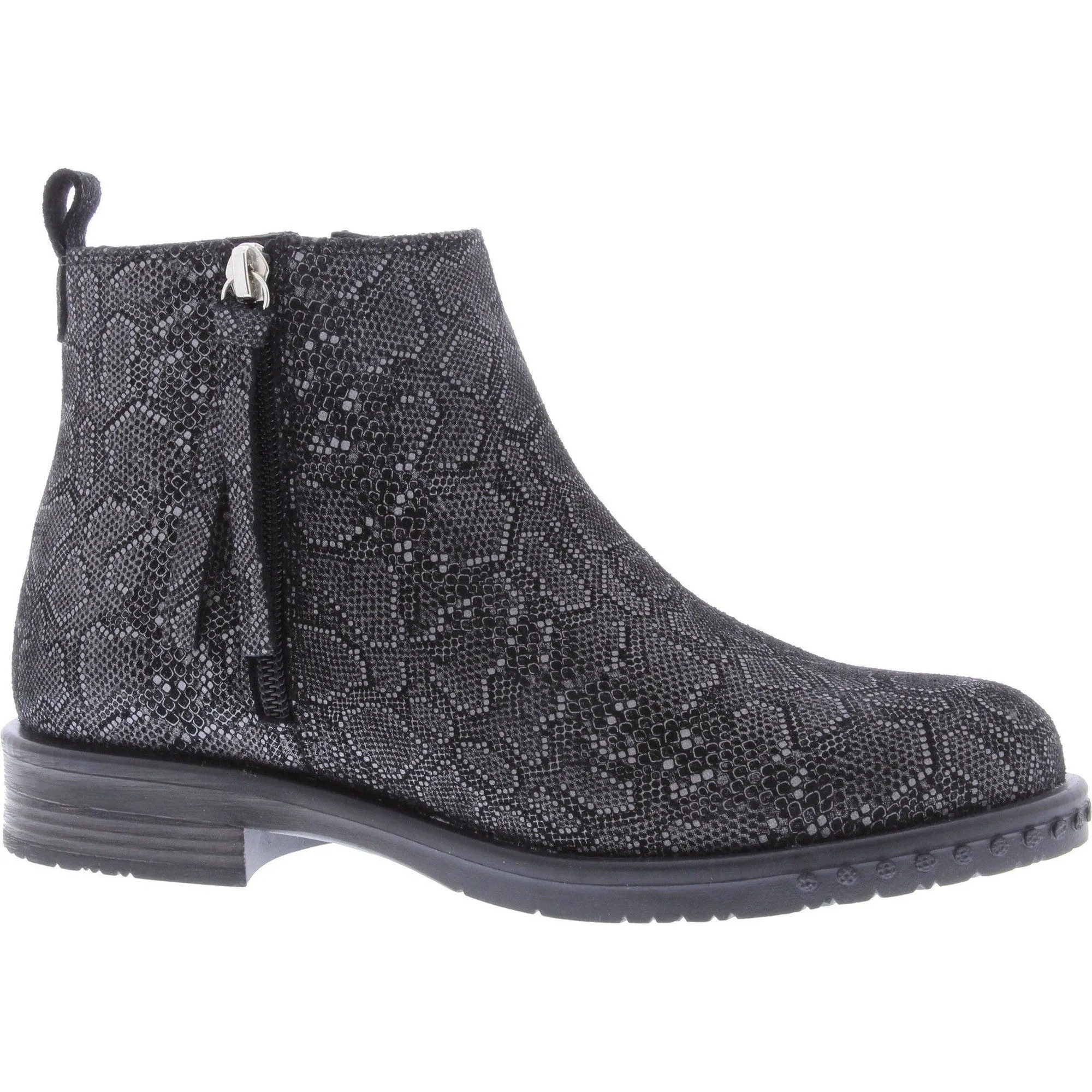 Adesso A5566 Mya Ladies Snake Print Leather Ankle Boots Narrow Square Toe Cowboy Boots