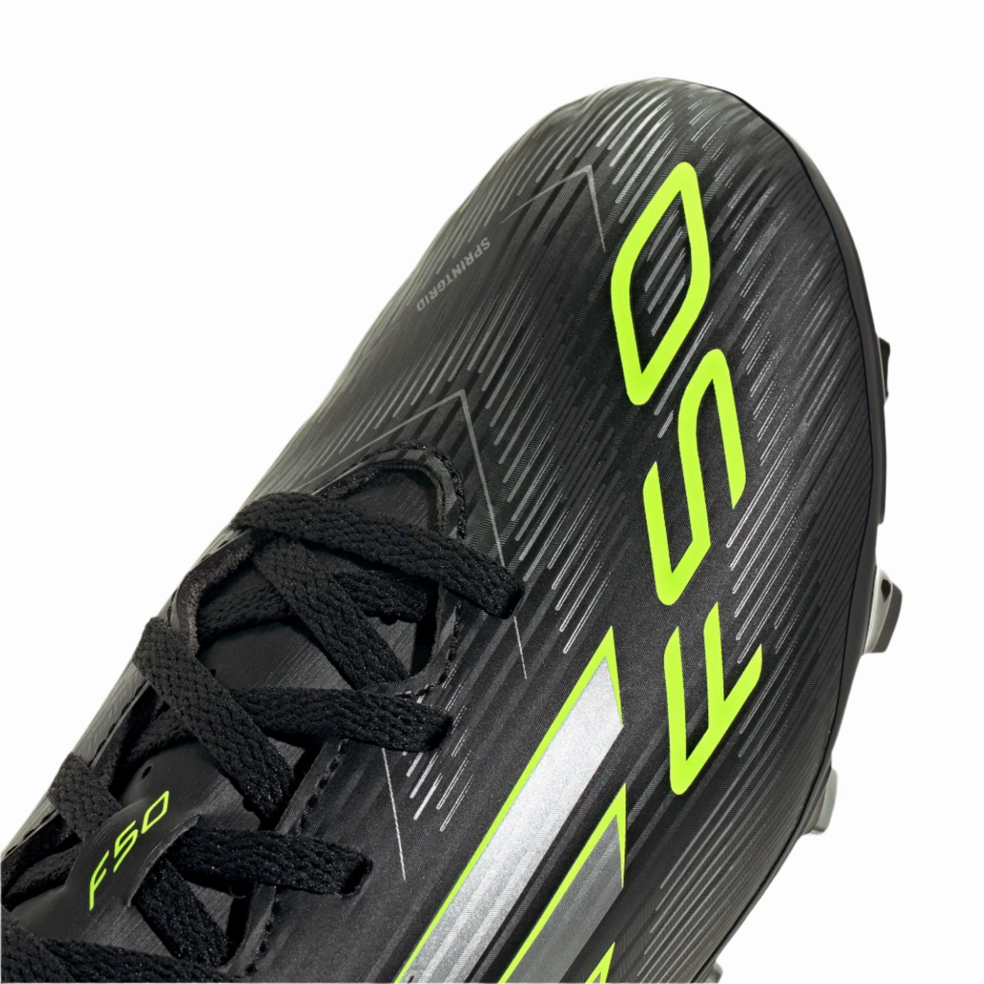 Soccer Cleats Cristiano Ronaldo Adidas Junior Football Boot F50 Club FG/MG Core Black/Iron Metallic/Lucid Lemon