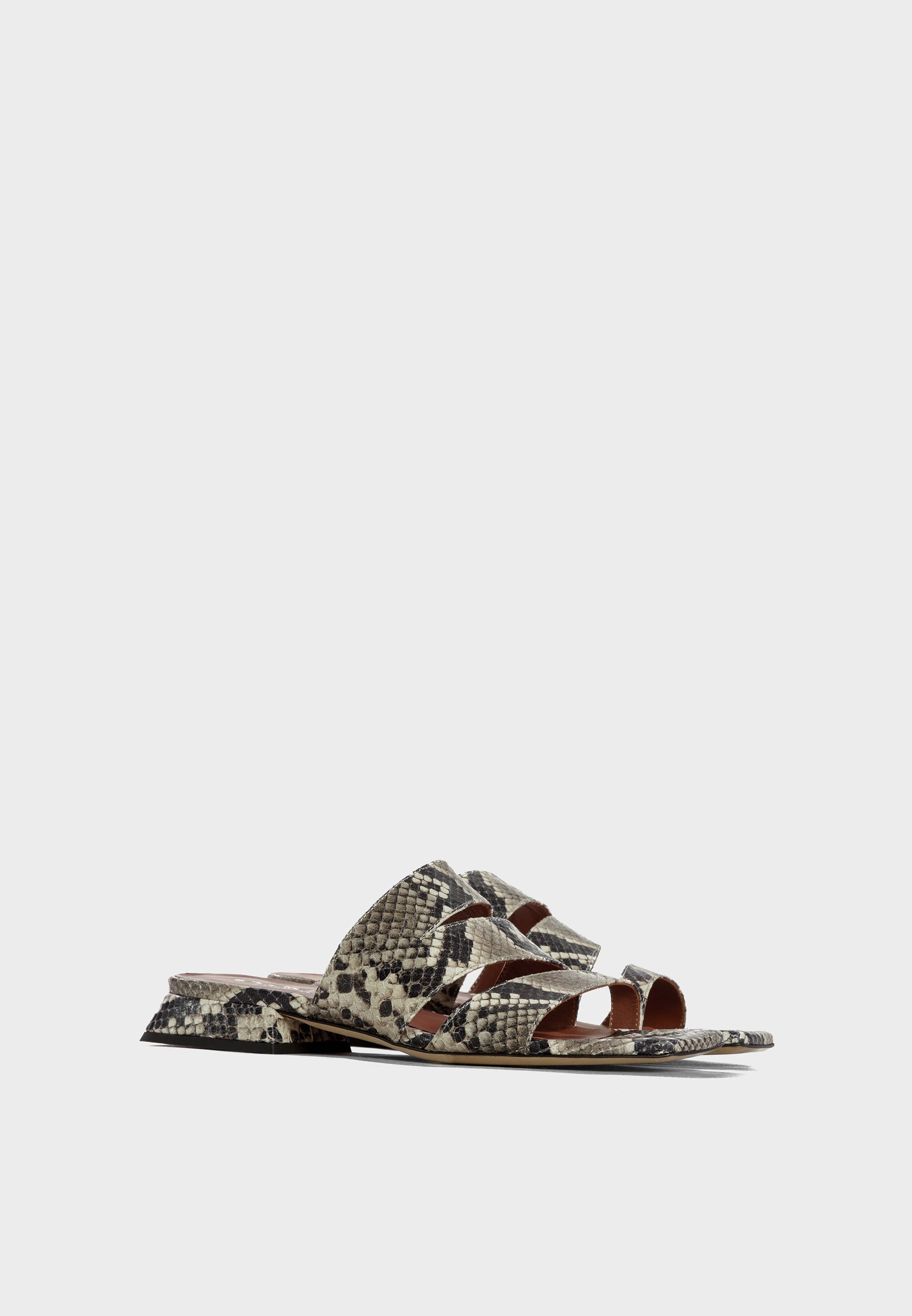 Alina G72 Strappy Sandals Natural Python Print Leather Manebi Espadrilles Wedges