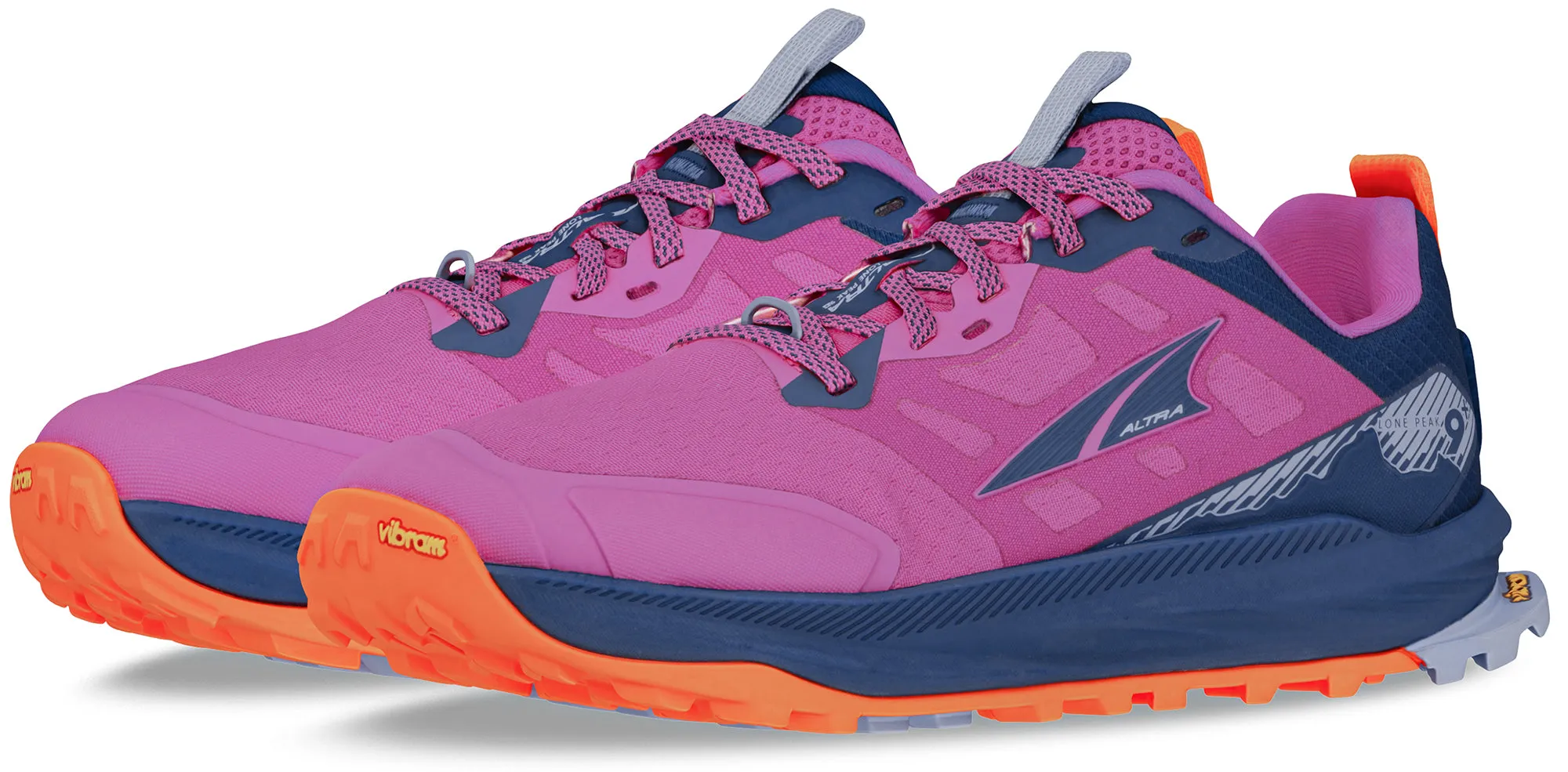 Altra Lone Peak 9  Womens Trail Running Shoes - Purple Studded Trail Running Shoes
