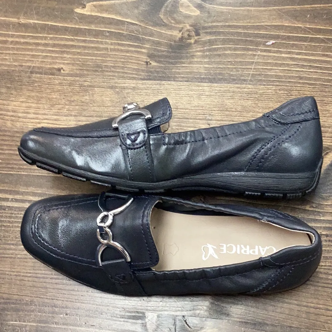 Caprice 9-24650-43 Ocean Napa Black Moccasin Women Coach Loafers