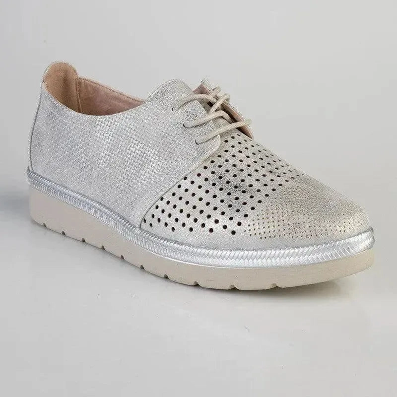 Oxfords Derbies And Brogues Soft Style By Hush Puppies Juliet Sneaker - Silver