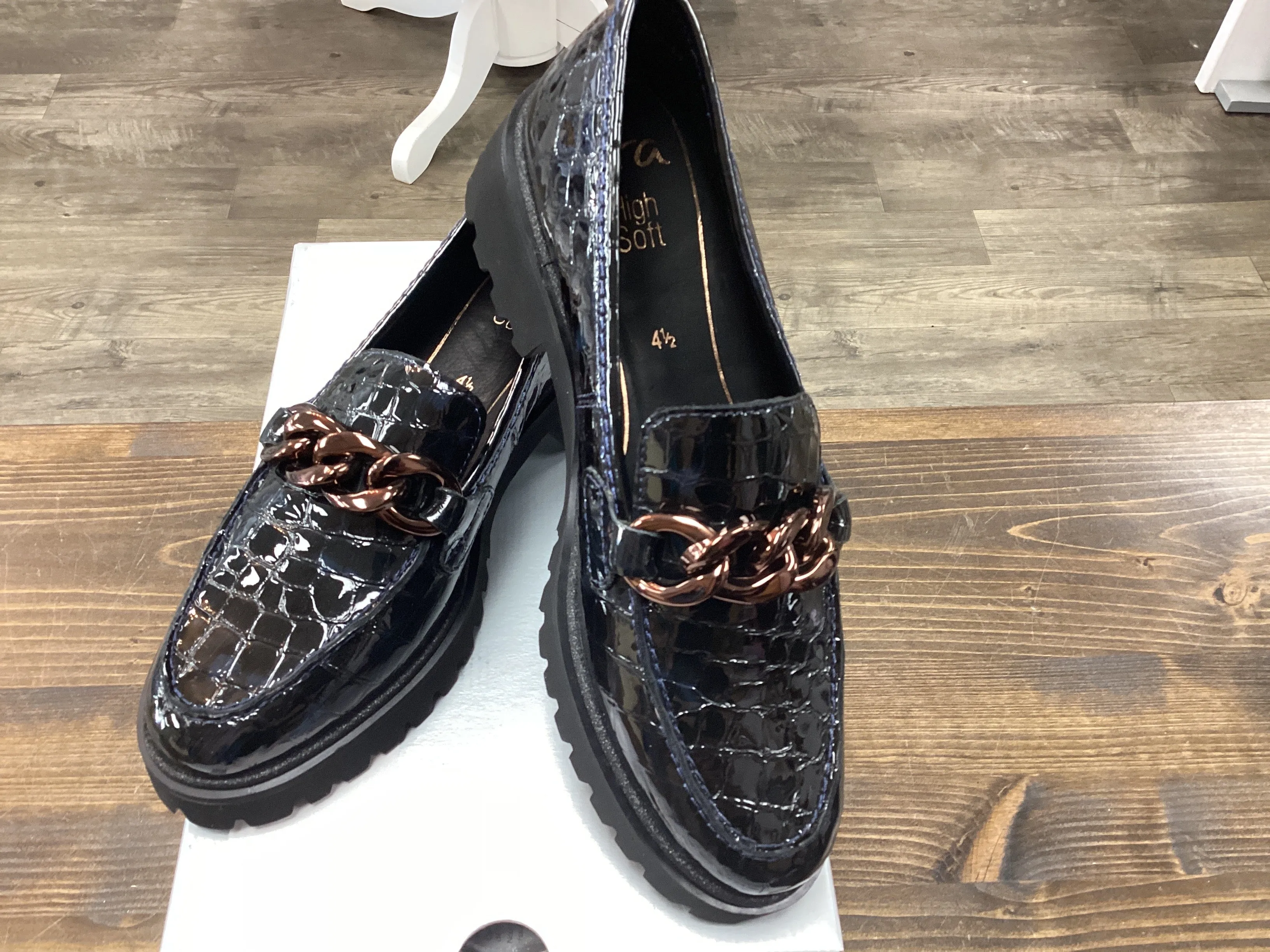 Ara 12-31209 14F Midnight Patten leather Loafer Loafers Sperry