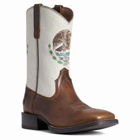 Extra Wide Low Heel Dress Shoes Ariat Men's Sport Orgullo Mexicano Flag Medallion Boots 10038385