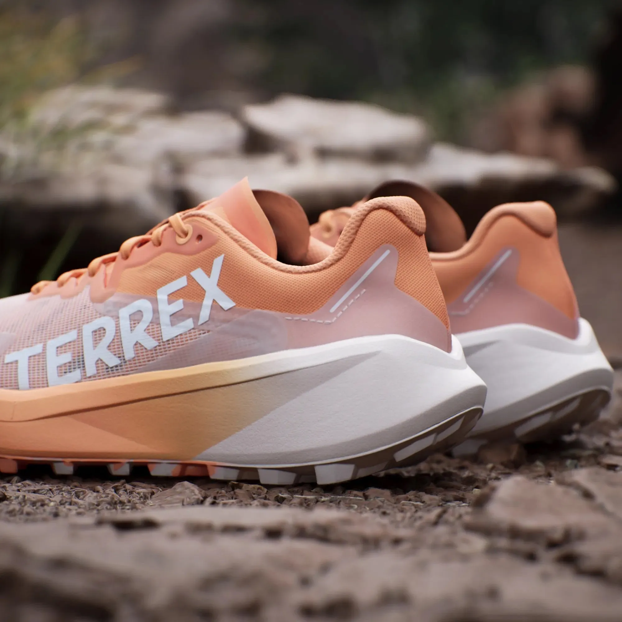 adidas Terrex Agravic Flow 3 | Amber Tint / Crystal White / Putty Mauve | Womens Elevate Gtx Trail Running Shoes