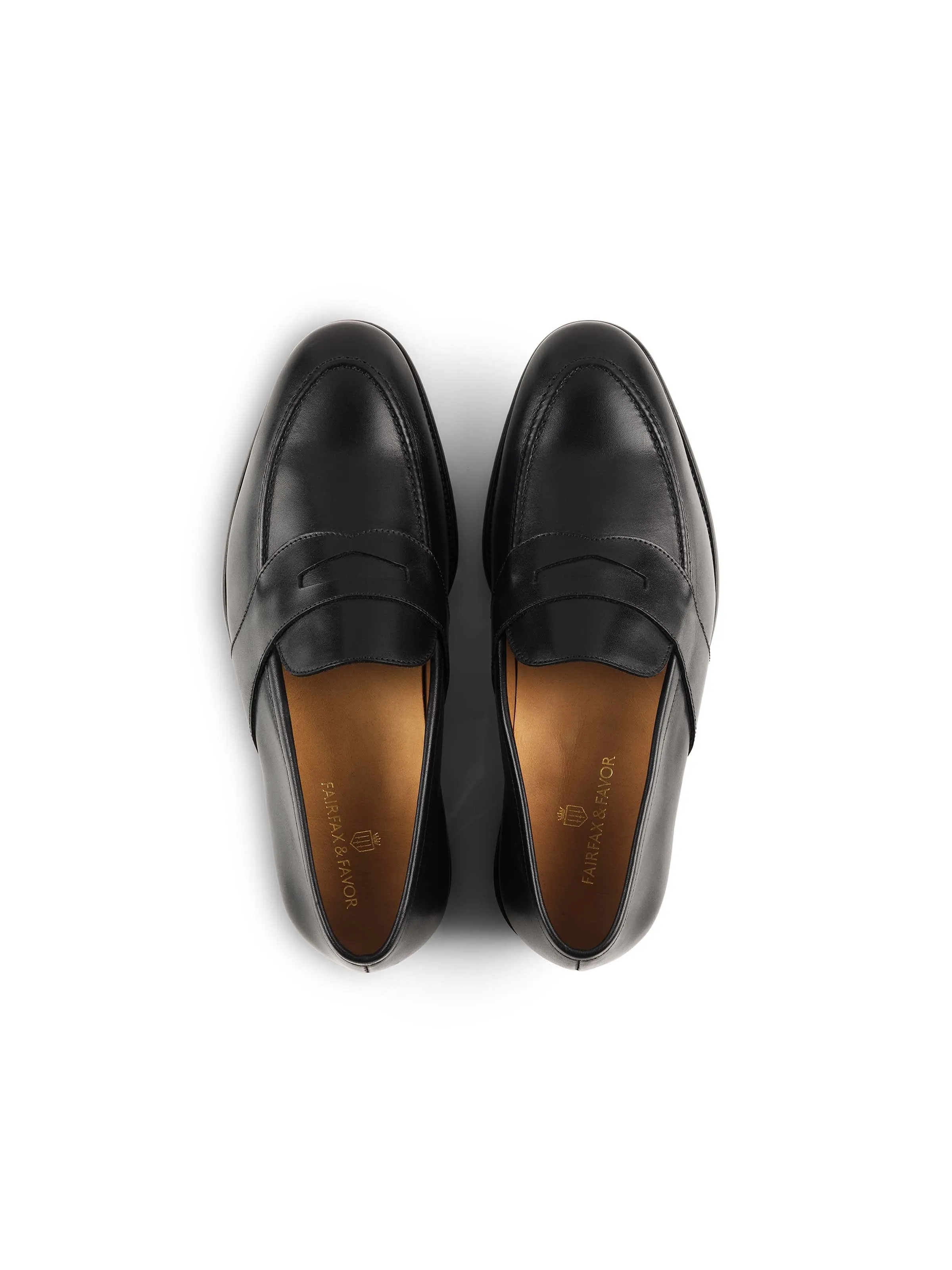 Balmoral - Black Leather Hush Puppies Slip On Loafers