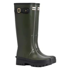 Barbour Womens Boot Tall Wellington Snowdon Olive/Black Military Hiking Boots