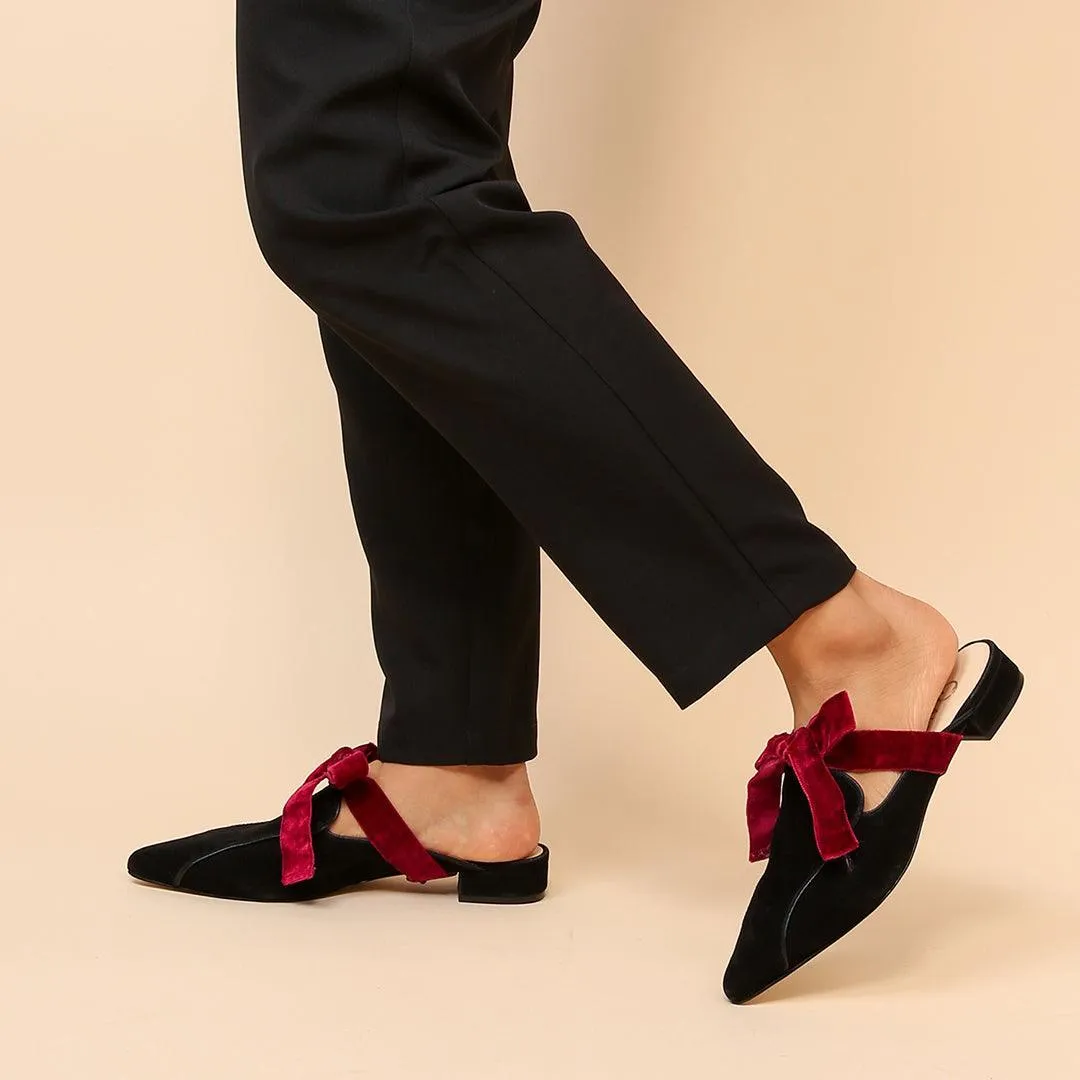 Black Suede Pointed Loafer   Red Velvet Marie Strap Macys Loafers