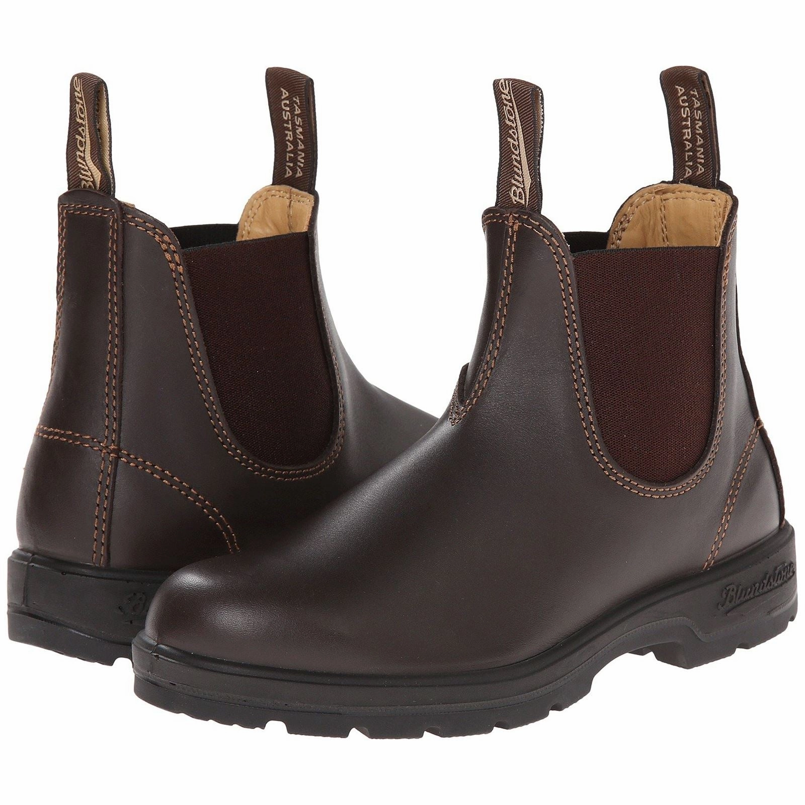 Blundstone 550 Leather Unisex Chelsea Walnut Brown Boots Flat Soled Chelsea Boots