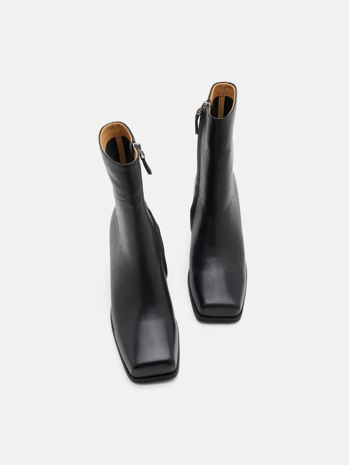 Eden Square Toe Leather Ankle Boots Short Hunter Boots