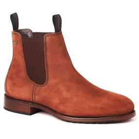 DUBARRY Kerry Chelsea Boots - Mens Gore-Tex Leather - Walnut Shearling Lined Chelsea Boots