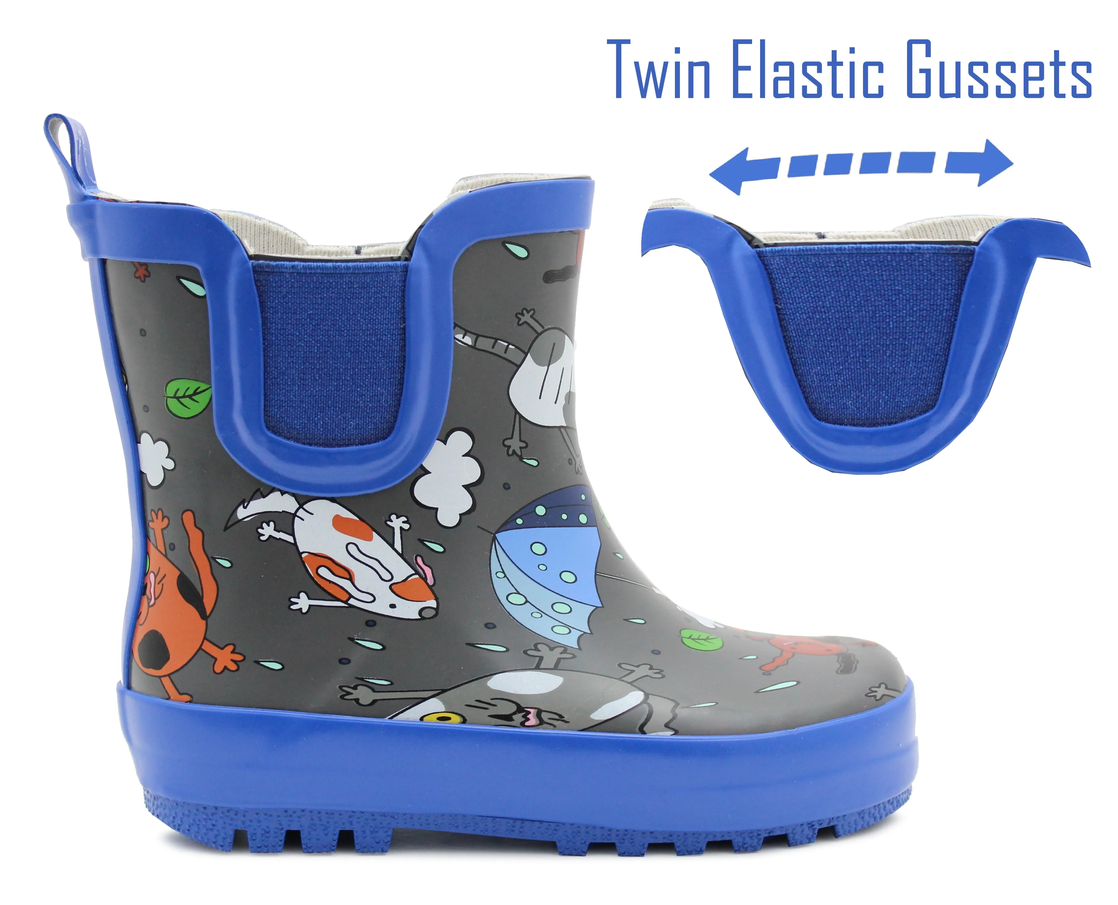 Patent Leather Thigh High Boots Boys Kids Wellington Boots Toddlers Infant Ankle Boot Wellies Elastic Waterproof Puddle Rain Boots