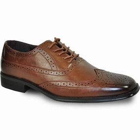 Hybrid Oxfords BRAVO Men Dress Shoe MILANO-1 Wingtip Oxford Shoe Brown