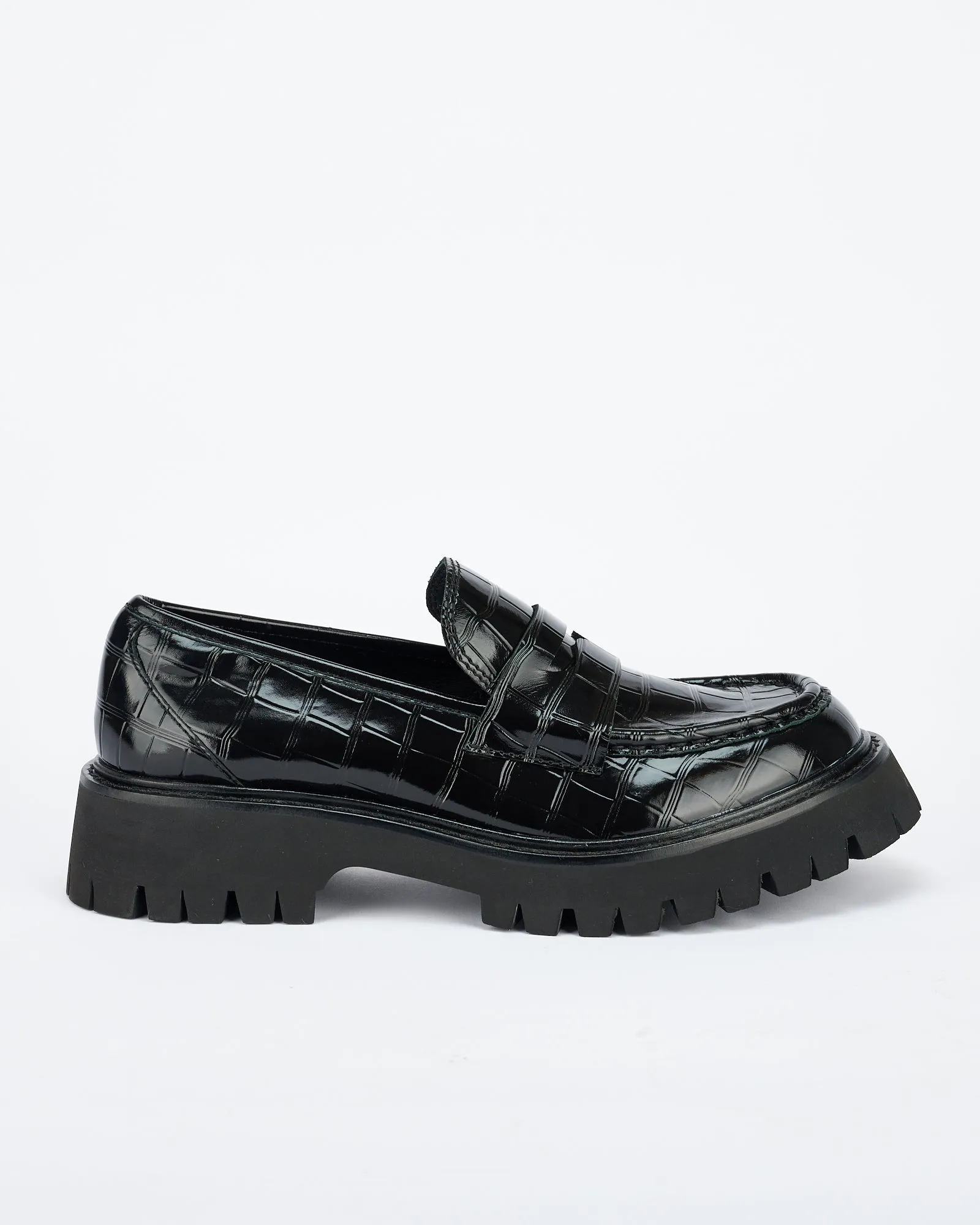Oxblood Loafers Maritime Loafer Black Croc