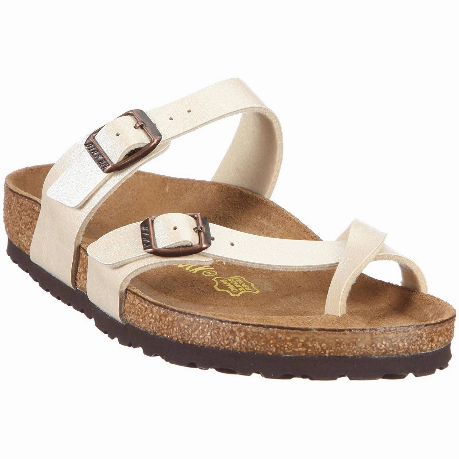 Birkenstock Mayari Birko-Flor Women's Toe Post Graceful Pearl White Sandals Laura Biagiotti Espadrilles