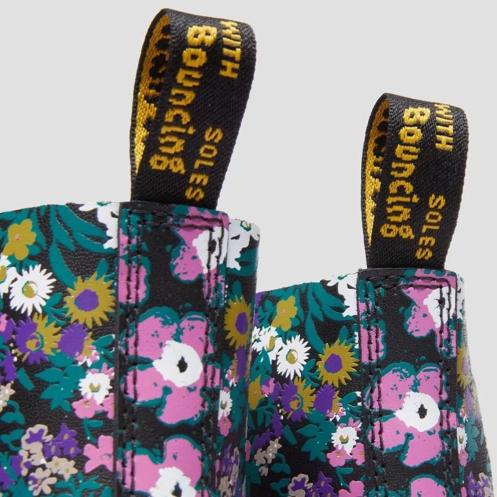 Dr. Martens Women's 1460 Pascal - Black Multi Vintage Floral Backhand Dress Shoes Wow