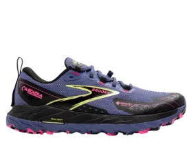 Brooks Cascadia 18 GTX Ladies Trail Running Shoe (Grey Blue/Black/Pink) Best Trail And Road Running Shoes