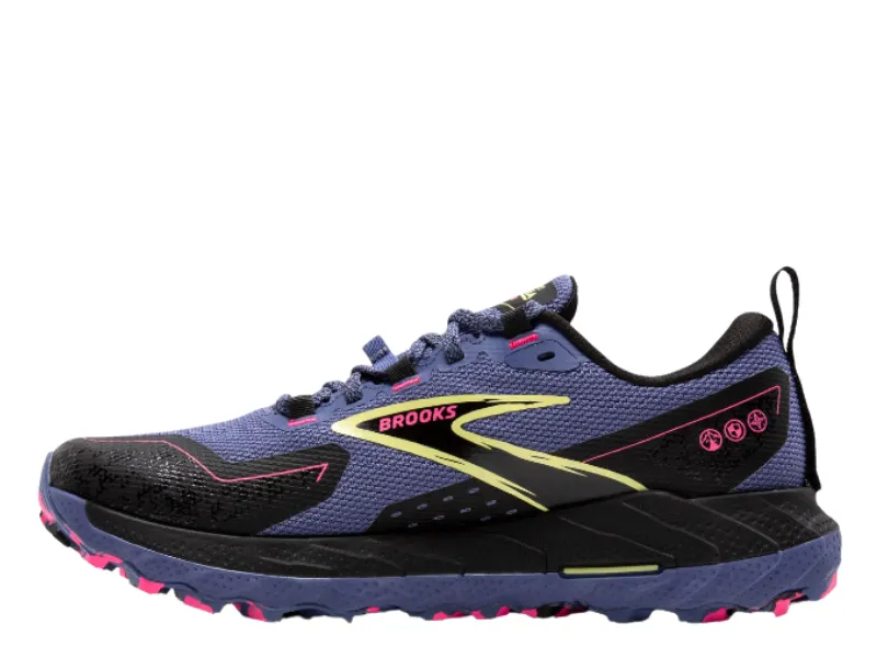 Best Running Shoe High Arch Brooks Cascadia 18 GTX Ladies Trail Running Shoe (Grey Blue/Black/Pink)