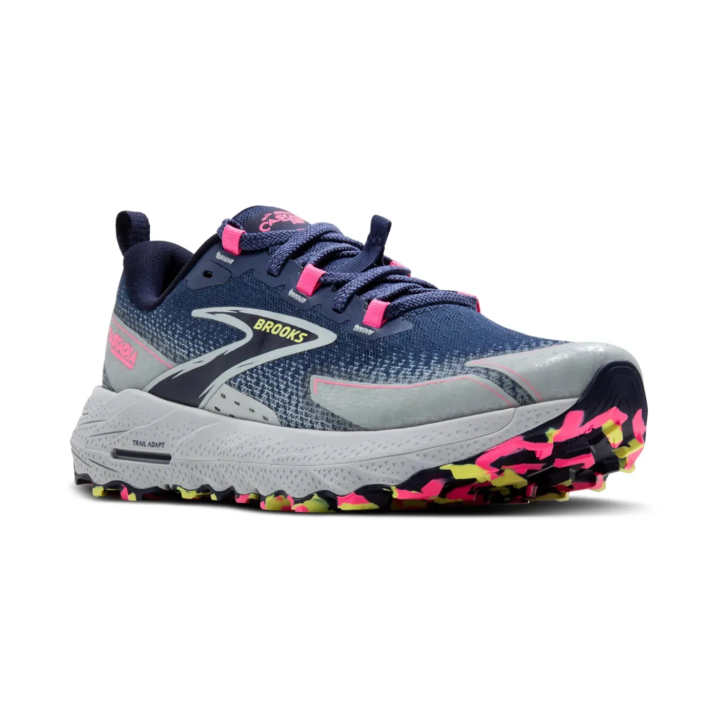 Brooks Cascadia 18 Ladies Trail Running Shoe (Oceana/Pearl Blue/Pink) Running Shoes In Gym