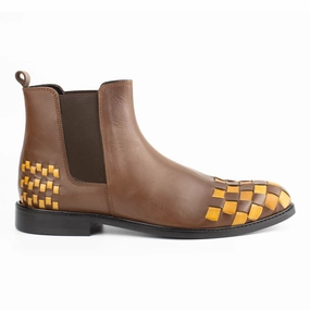 Brown Men's Chelsea Genuine Leather Boots Alberto Torresi Chelsea Boots