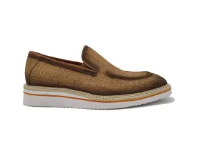 Horsebit Lug Sole Loafers Burnished Linen Loafer