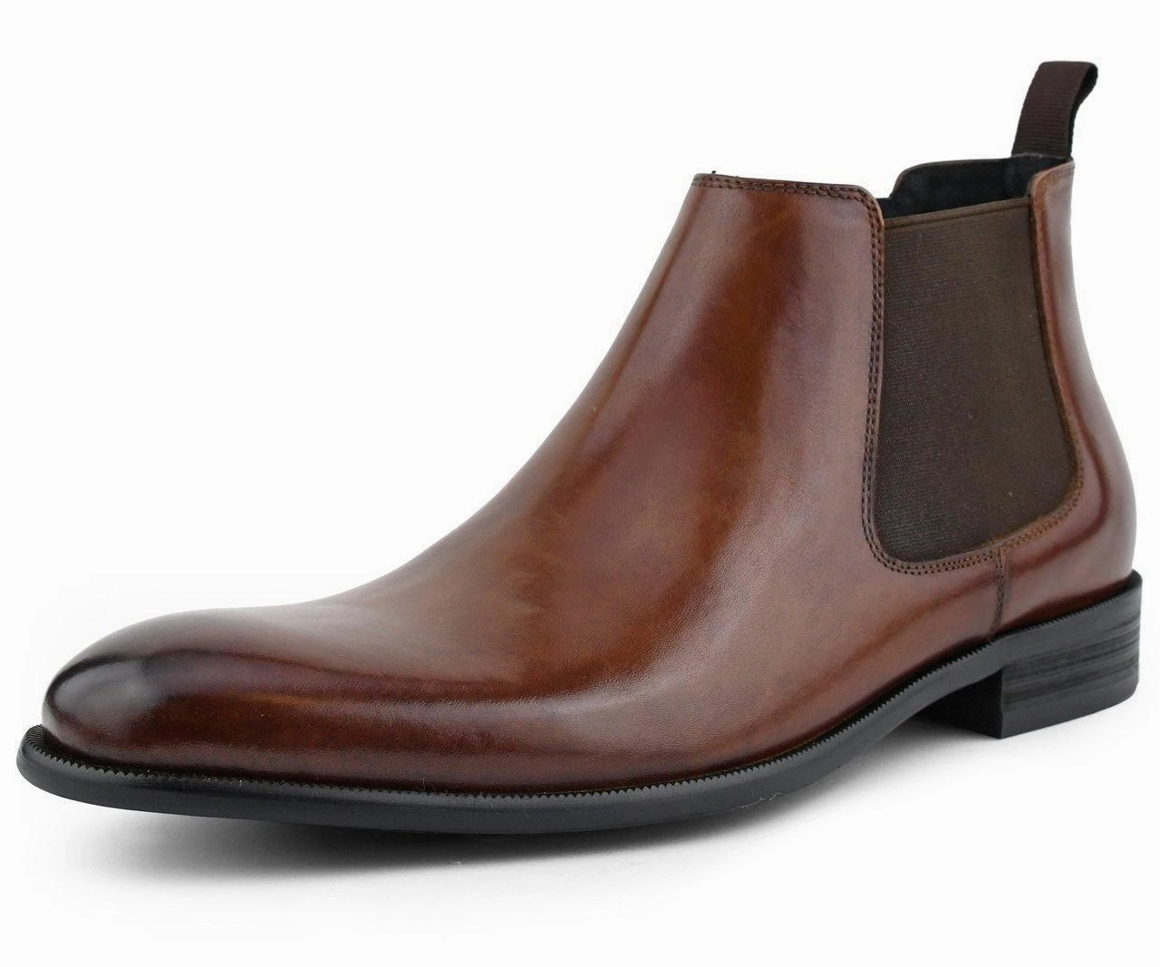 Men's Leather Chelsea Dress Boot color Tan Chelsea Crew Boots