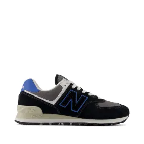 Black Men's New Balance New Balance Men's 574 Sneaker in Black with Blue Agate