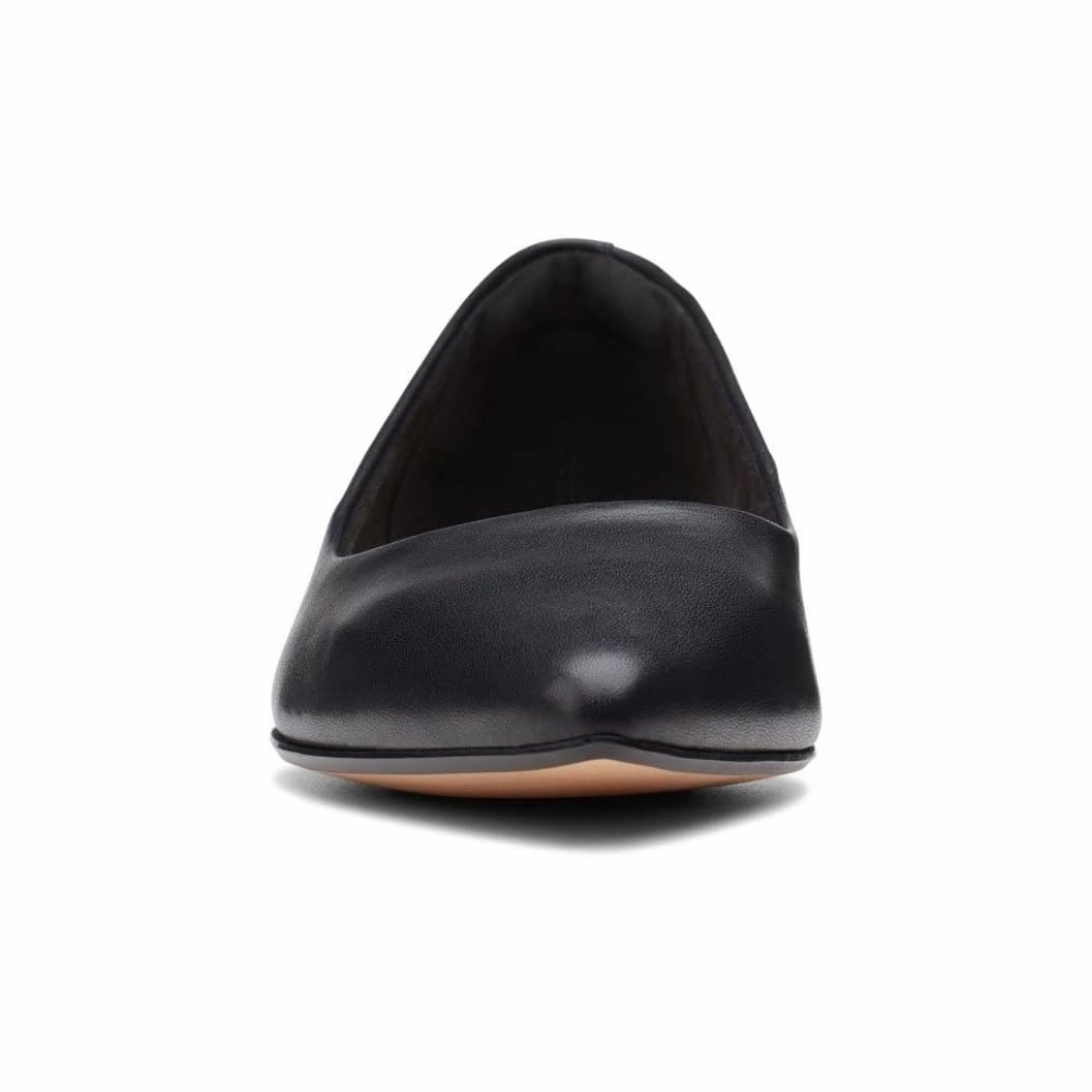 Best Comfortable Dress Shoes Clarks Laina15 Step Black Leather Flat (Women's)