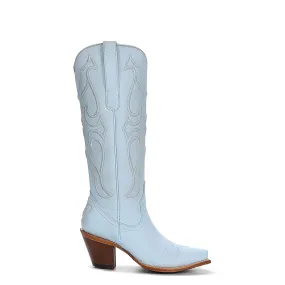 Clarks Ankle Boots Corral Womens Tall Embroidery Snip Toe Baby Blue Cowhide 15in Cowboy Boots