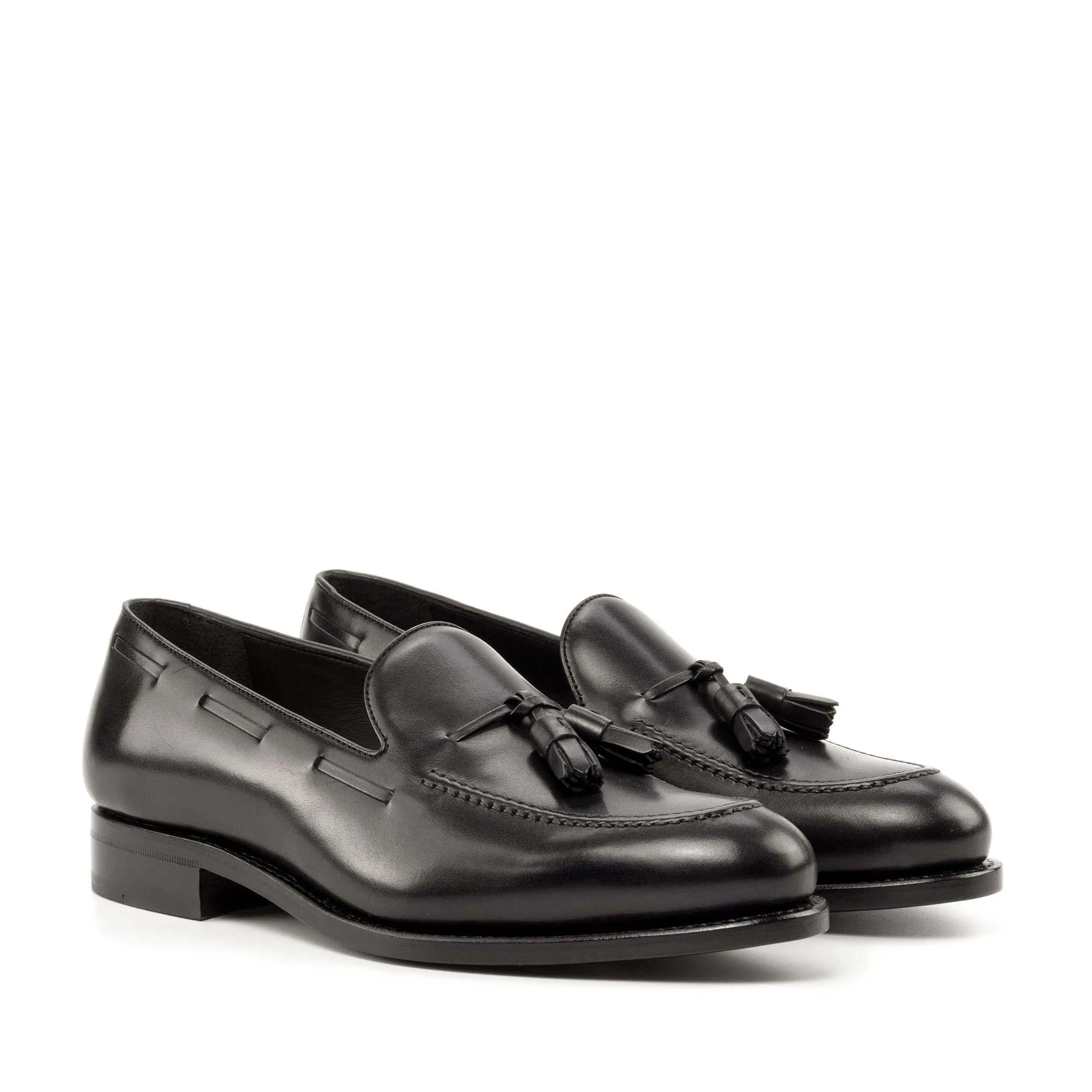 Tassel Loafer black box calf Work Outfits With Loafers