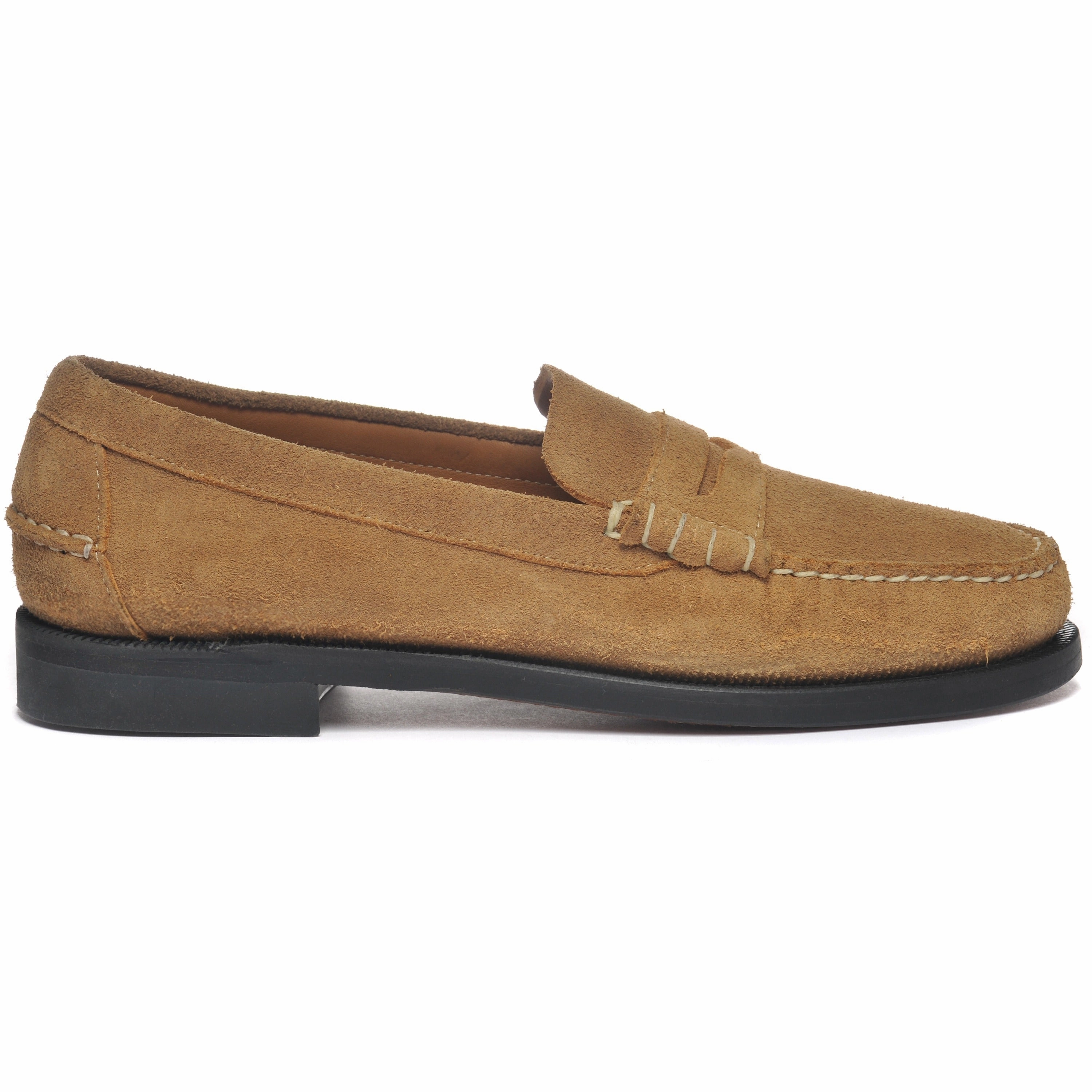 Zara Penny Loafers Classic Dan Rough Out - Beige Camel