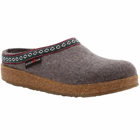 Smelly Slippers Haflinger GZ14 Classic Wool Grizzly Clog GREY (Uni)