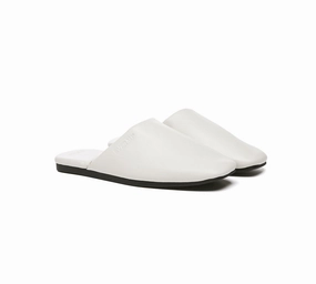 Women Slides Leather Flat Wafaa Saint Laurent Logo-embroidered Canvas Espadrilles