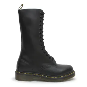 Stretching Calf Boots Dr. Martens 1914 14-Eyelet Leather Unisex Calf Length Black Boots