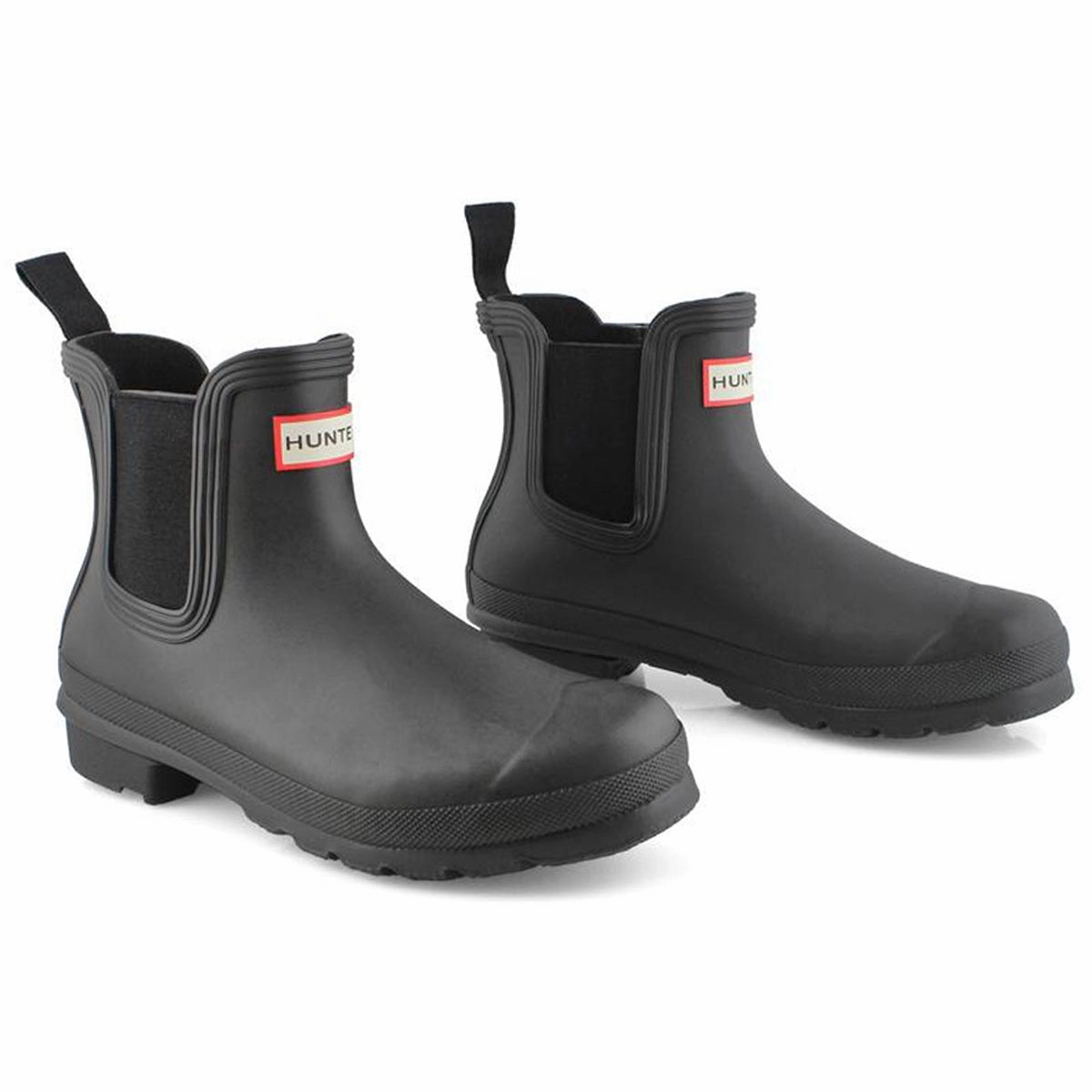 Leather Platform Sole Chelsea Boots Hunter Original Chelsea MFS9116RMA Rubber Men's Ankle Black Boots