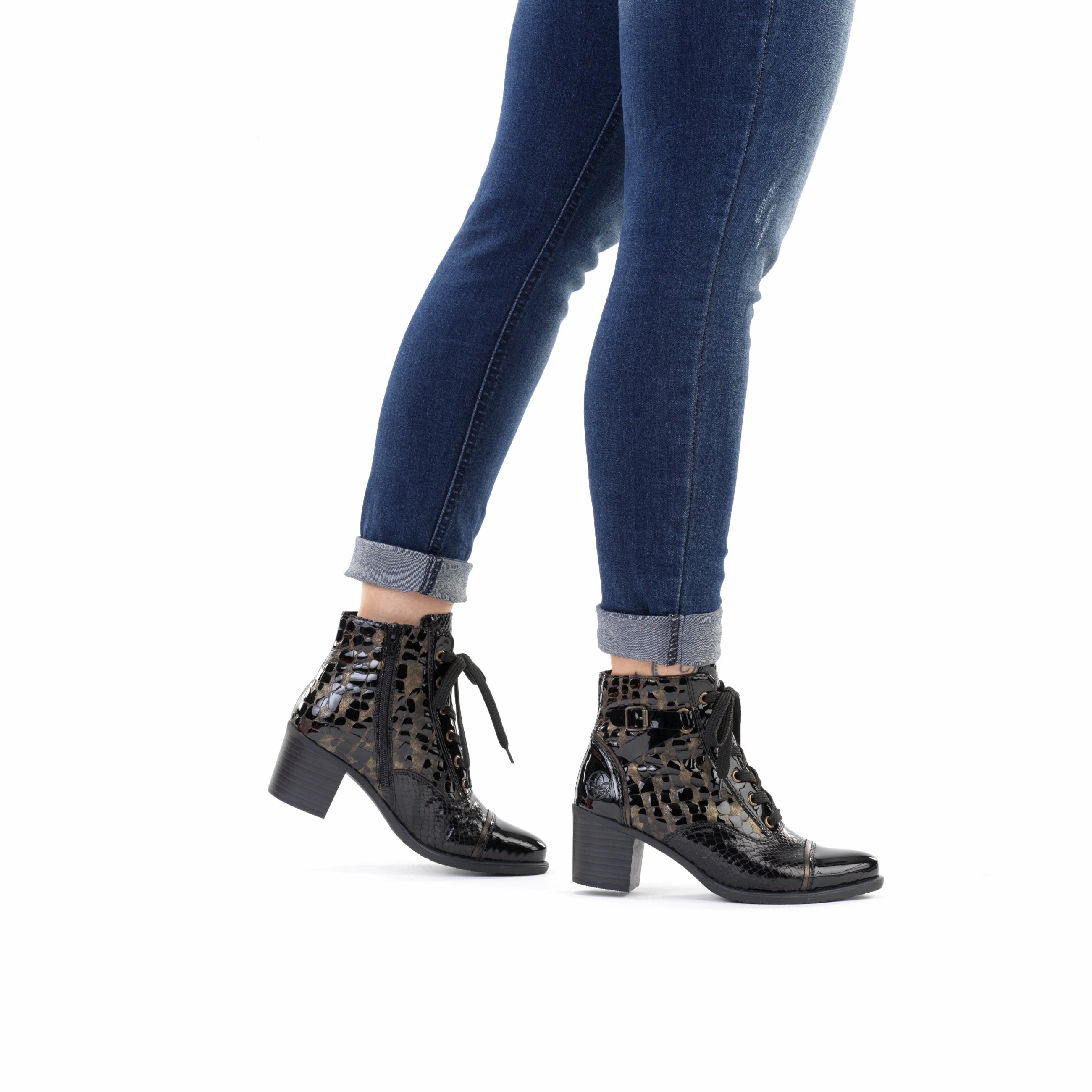 Rieker Womens Boot Y2032-00 Schwarz/Antik/Bronze Bogs Boots