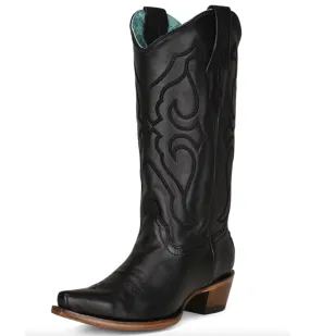 Nicest Dress Shoes CORRAL WOMENS BLACK MATCHING STITCH INLAY BOOTS Z5072