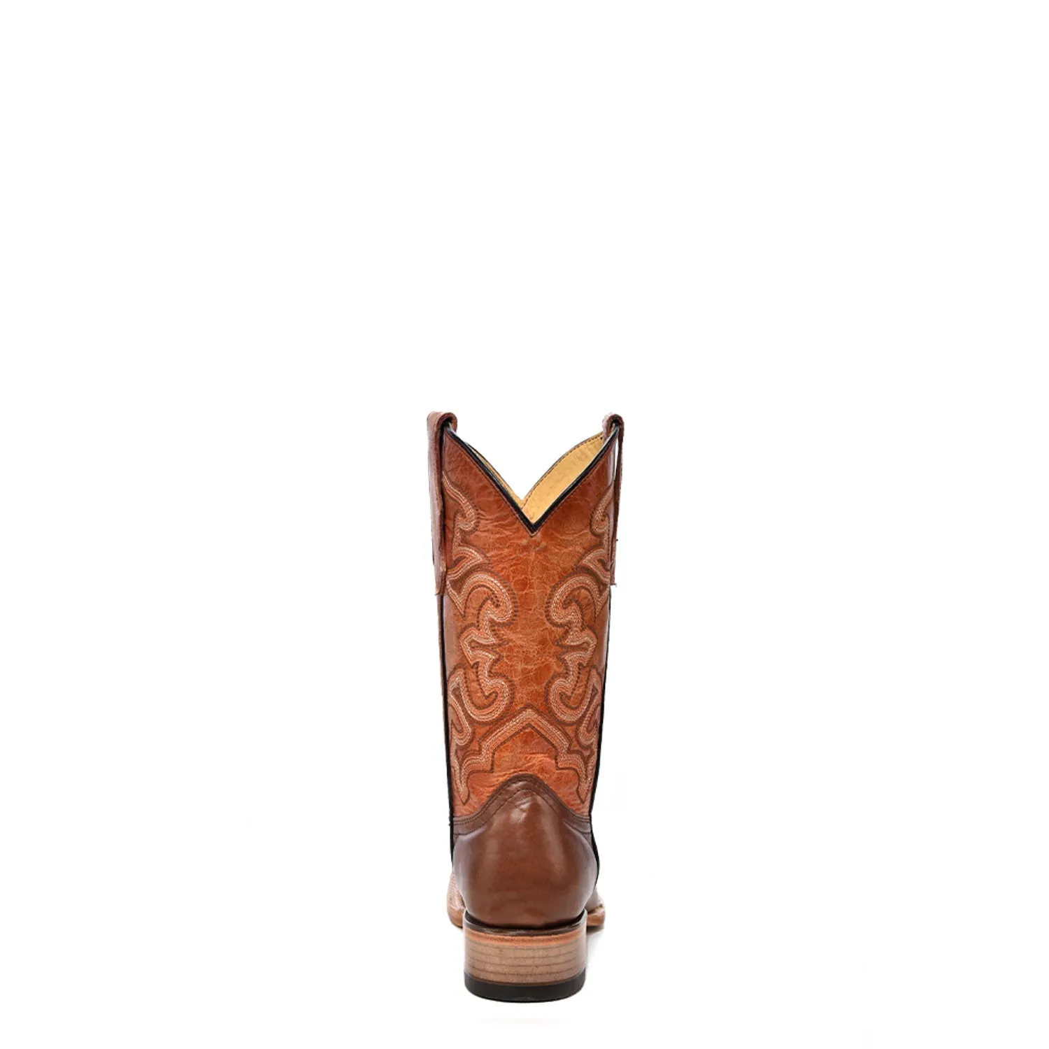 Jellypop Boots Corral Youth Girls Teen Orange Embroidery Square Brown Cowhide Cowboy Boots