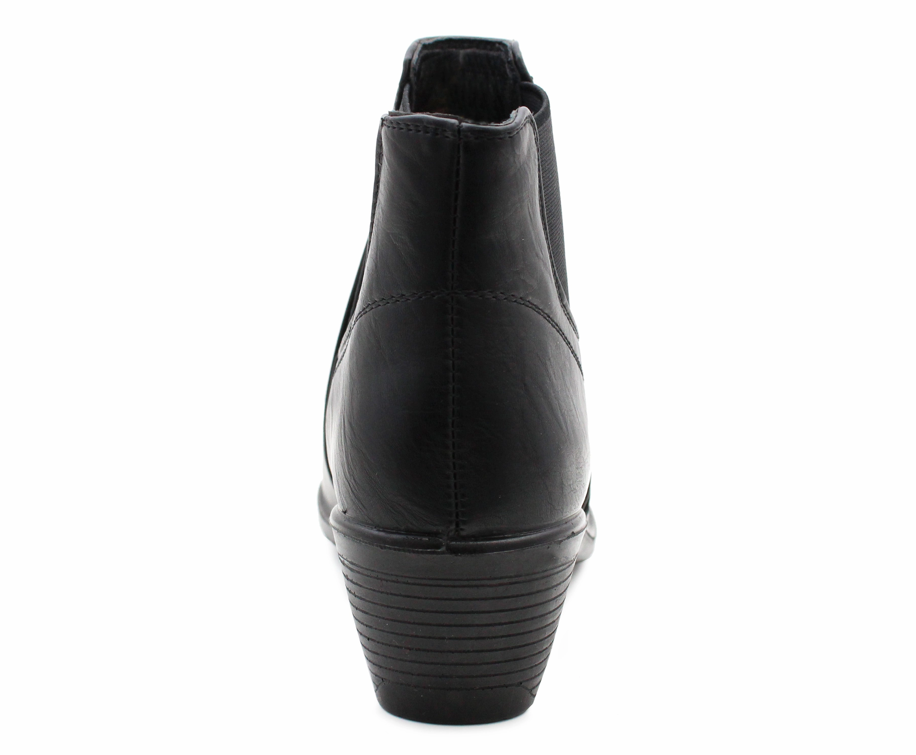 Cushion Walk Womens Ankle Boots Black Mid Heel Elastic Formal Office Trouser Shoes Outfits To Wear With Knee Boots