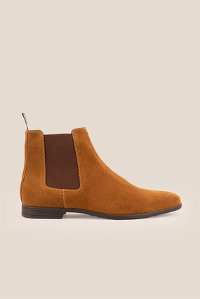 Darwin Tan Suede Ladies Ankle Chelsea Boots