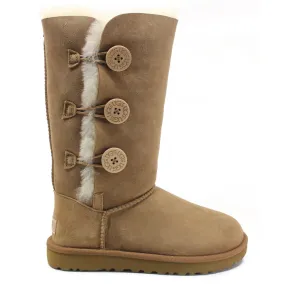 Ugg Bailey Button Triplet II Suede Sheepskin Women's Tall Snow Boots Cute Ladies Boots