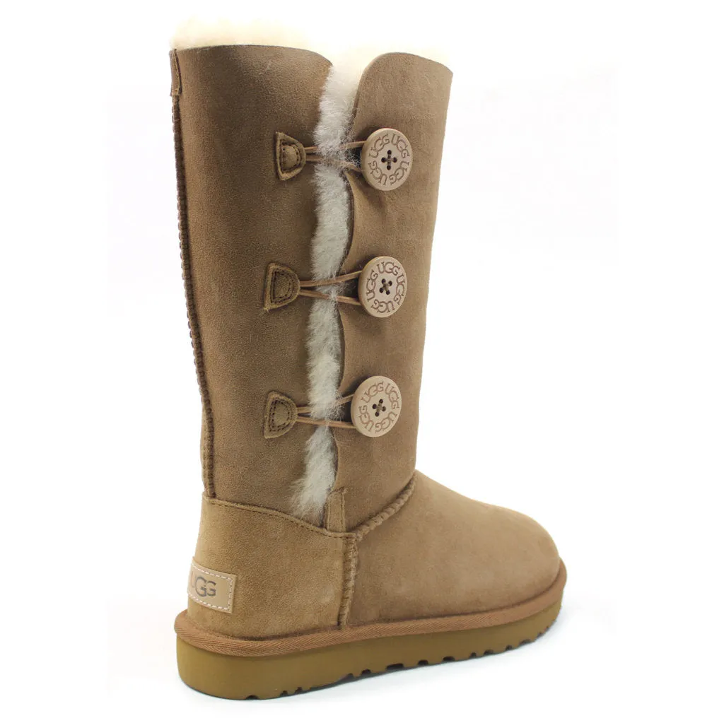 Waterproof Leather Dress Boots Ugg Bailey Button Triplet II Suede Sheepskin Women's Tall Snow Boots