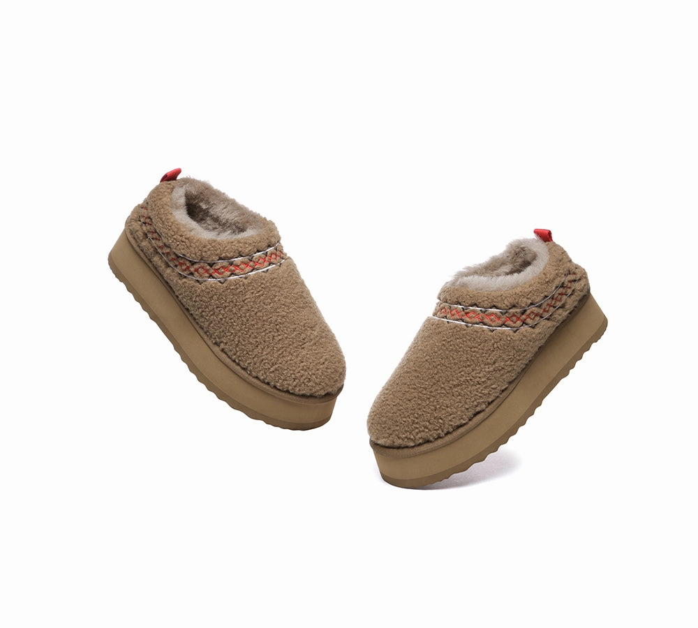 Childrens Unicorn Slippers UGG Slippers Sheepskin Wool Plush Ankle Platform Madge