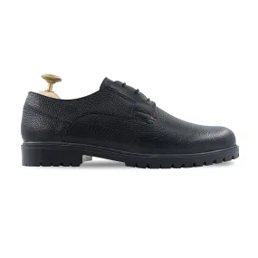 Lace Up Closed Toe Shoes Demian - Men's Black Pebble Grain Derby Shoe