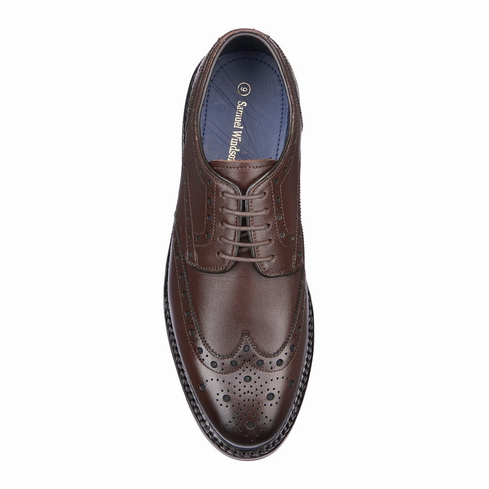 Derby Brogue - Dark Brown Posie Lace Up Shoes