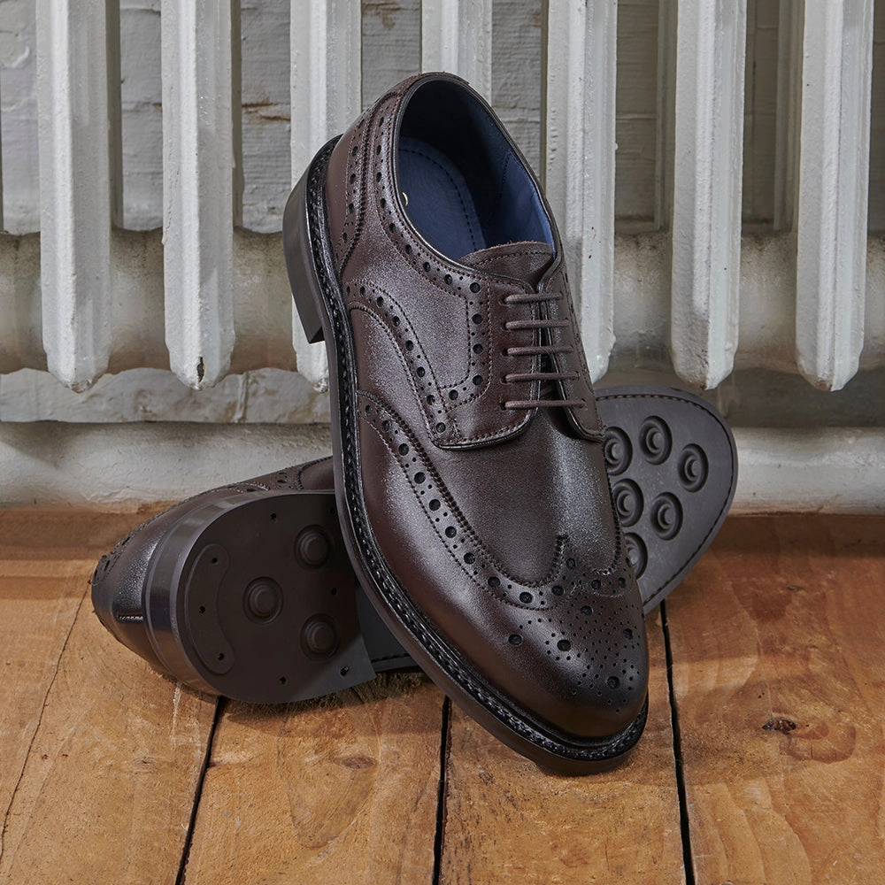 Derby Brogue - Dark Brown Lace Up School Shoes