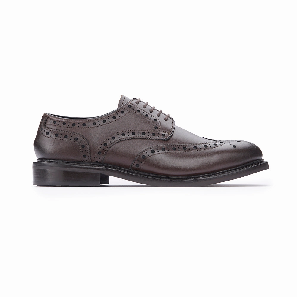 Lace-up Oxford Shoes Derby Brogue - Dark Brown