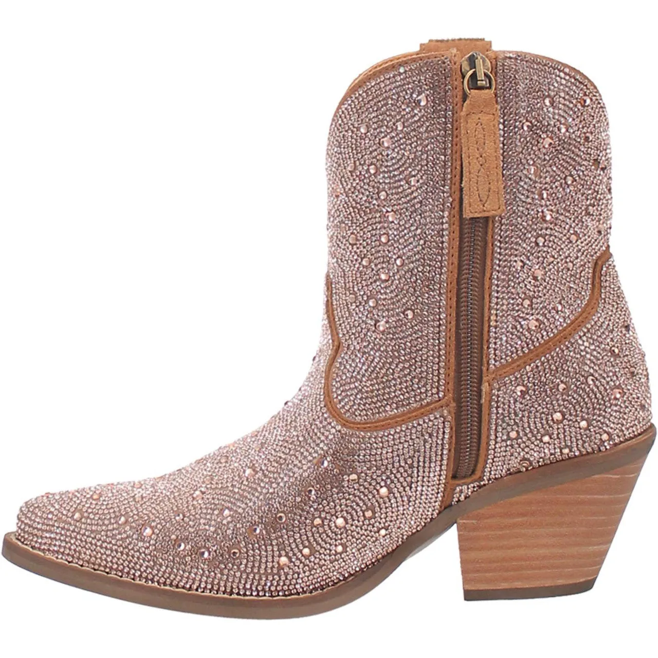 Dress Shoes In Wide Width Dingo Women's Boot - Rhinestone Cowgirl (Rose Gold) - DI577-ROSE GOLD