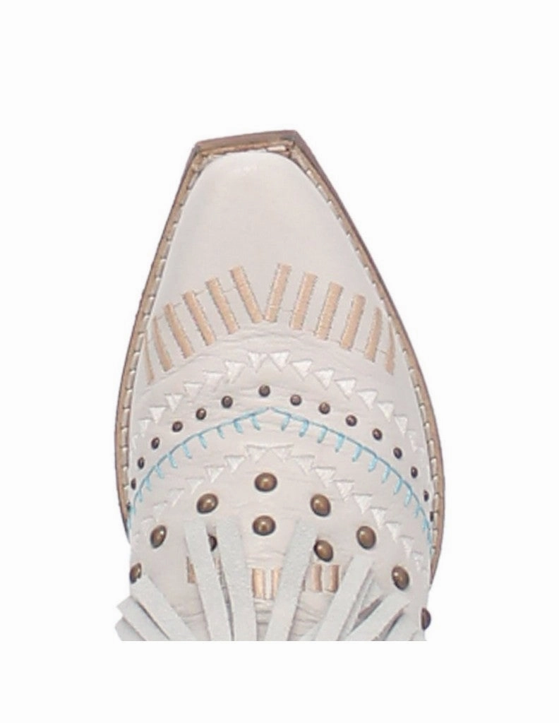 Dingo Western Boots Women's 13" Gypsy Fringe Snip DI737 WHT Dark Brown Dress Shoes Black Pants