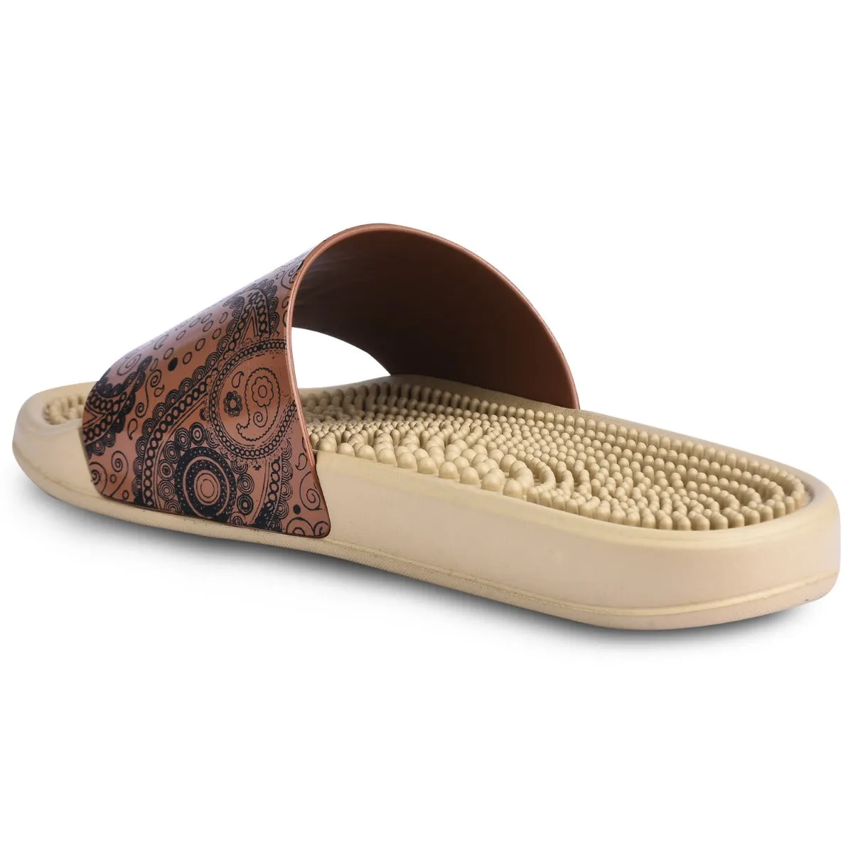 Paragon  EVK10909L Women Casual Slides | Stylish Sliders for Everyday Use for Ladies | Trendy & Comfortable Slippers with Cushioned Soles Raffia Flip Flops